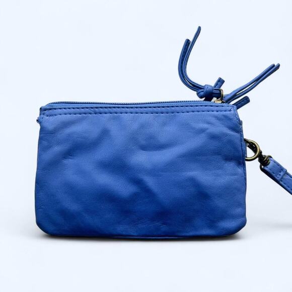 Royal blue leather small wallet wristlet bag - Picture 2 of 6